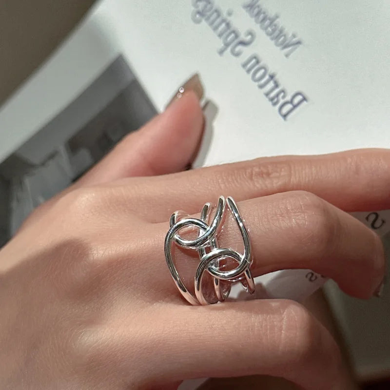 925 Sterling Silver Vintage Cross Ring – Chunky Statement Jewelry for Women Merve
