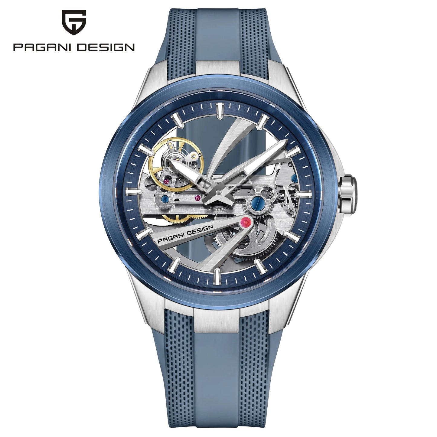 Pagani Design PD‑YS030 Men's Automatic Skeleton Watch – Sapphire AR Crystal, Stainless Steel, Waterproof Sports