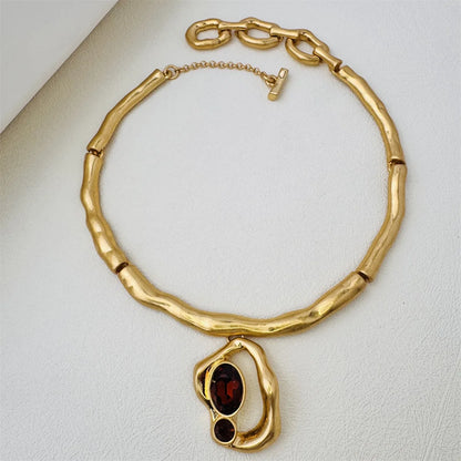 18K Gold Plated Crystal Geometric Necklace Set for Women – Luxury Statement Collar Necklace, Romantic Fashion Jewelry Alicia