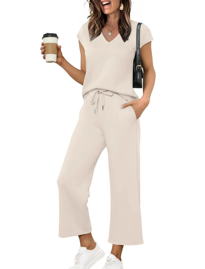 Women’s Casual 2 Piece Lounge Set – Oversized Sleeveless Tank Top & Loose Pants for Spring Summer Fall Marabella
