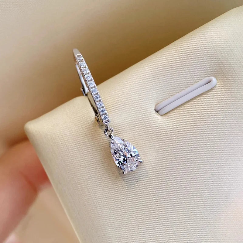 Aimgal 925 Sterling Silver & 18K Gold Plated Water Drop Lab-Grown Diamond Earrings – Minimalist Bridal Wedding Jewelry for Brides Nehemia