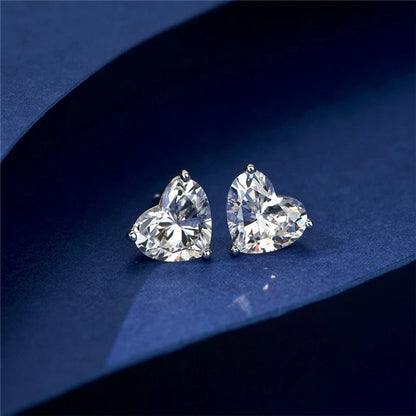 Aimgal 1CT Heart Shape 8A Lab-Grown High Carbon Diamond Stud Earrings – NGTC Certified, 18K Gold Plated 925 Sterling Silver, Fine Jewelry Gift for Women Yrene