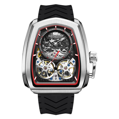 Luxury Double Flying Wheel Automatic Mechanical Watch for Men – Irregular Hollow Dial, Supercar Gear Design, Personalized Statement Timepiece Onur