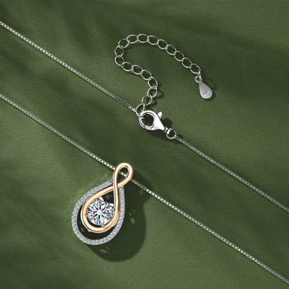 3 Carat (9mm) Moissanite Solitaire Pendant Necklace – S925 Sterling Silver, Brilliant Diamond-Like Sparkle Elvan