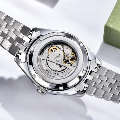 BENYAR 5209 Automatic Mechanical Watch for Men – 40mm Stainless Steel Luxury Timepiece, 50M Waterproof