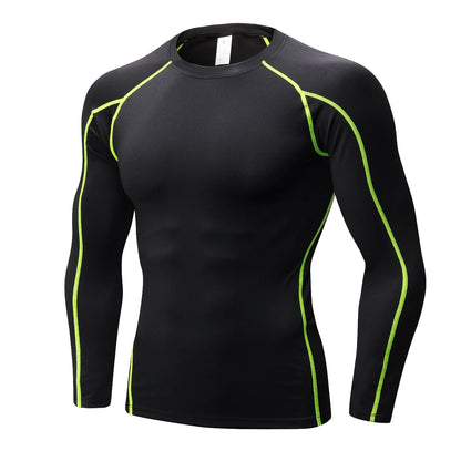 Men’s Long‑Sleeve Compression Shirt – Polyester Spandex Performance Athletic Top Renan