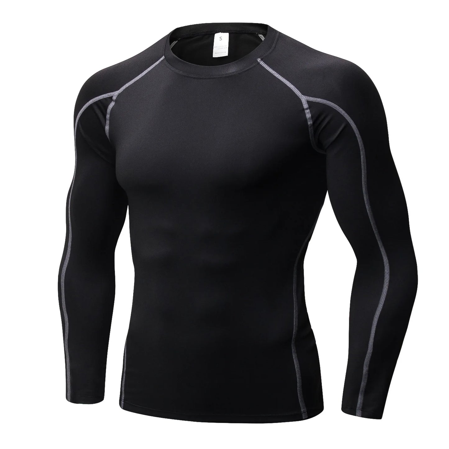 Men’s Long‑Sleeve Compression Shirt – Polyester Spandex Performance Athletic Top Renan