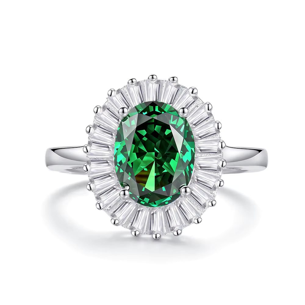 925 Sterling Silver Oval Zirconia Ring for Women – High-End Ice Flower Cut Fine Jewelry Melina