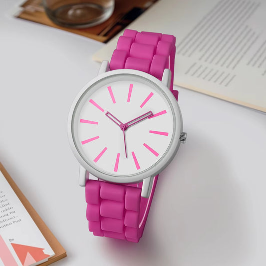 Classical Minimalist Quartz Wrist Watch – Silicone Strap, Candy Colors Rexie