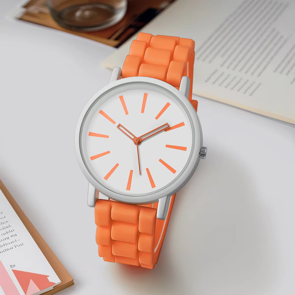 Classical Minimalist Quartz Wrist Watch – Silicone Strap, Candy Colors Rexie