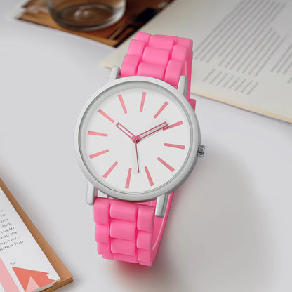 Classical Minimalist Quartz Wrist Watch – Silicone Strap, Candy Colors Rexie