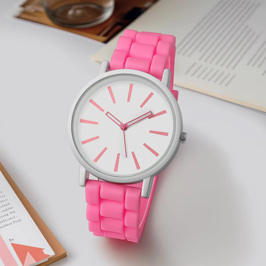 Classical Minimalist Quartz Wrist Watch – Silicone Strap, Candy Colors Rexie