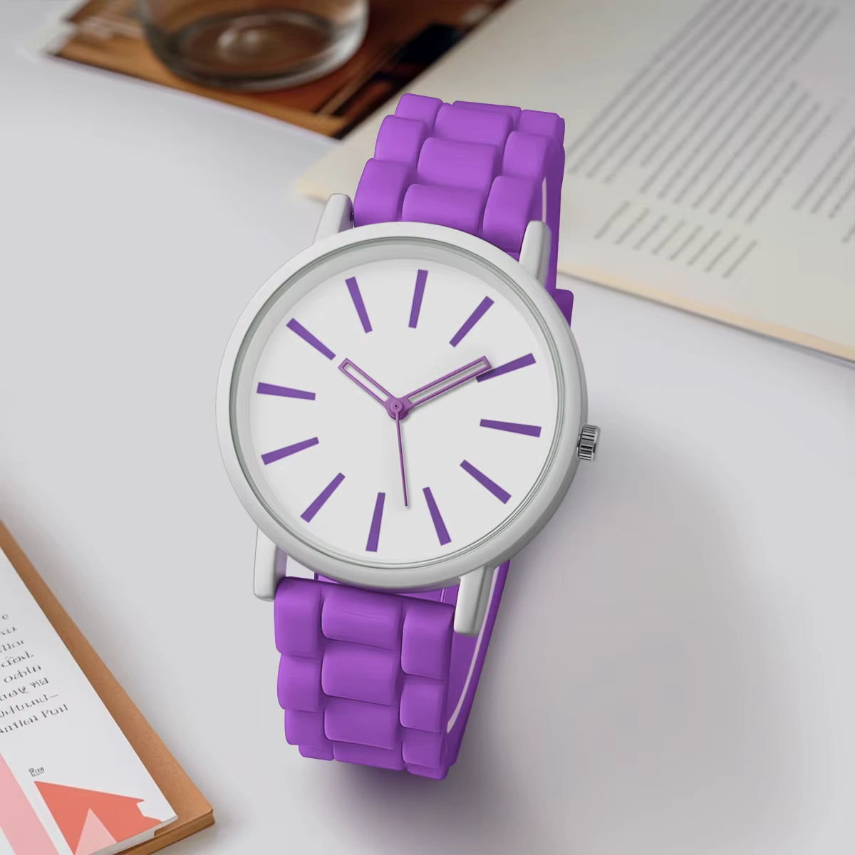Classical Minimalist Quartz Wrist Watch – Silicone Strap, Candy Colors Rexie