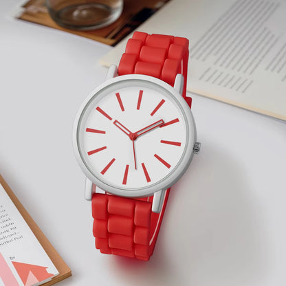 Classical Minimalist Quartz Wrist Watch – Silicone Strap, Candy Colors Rexie