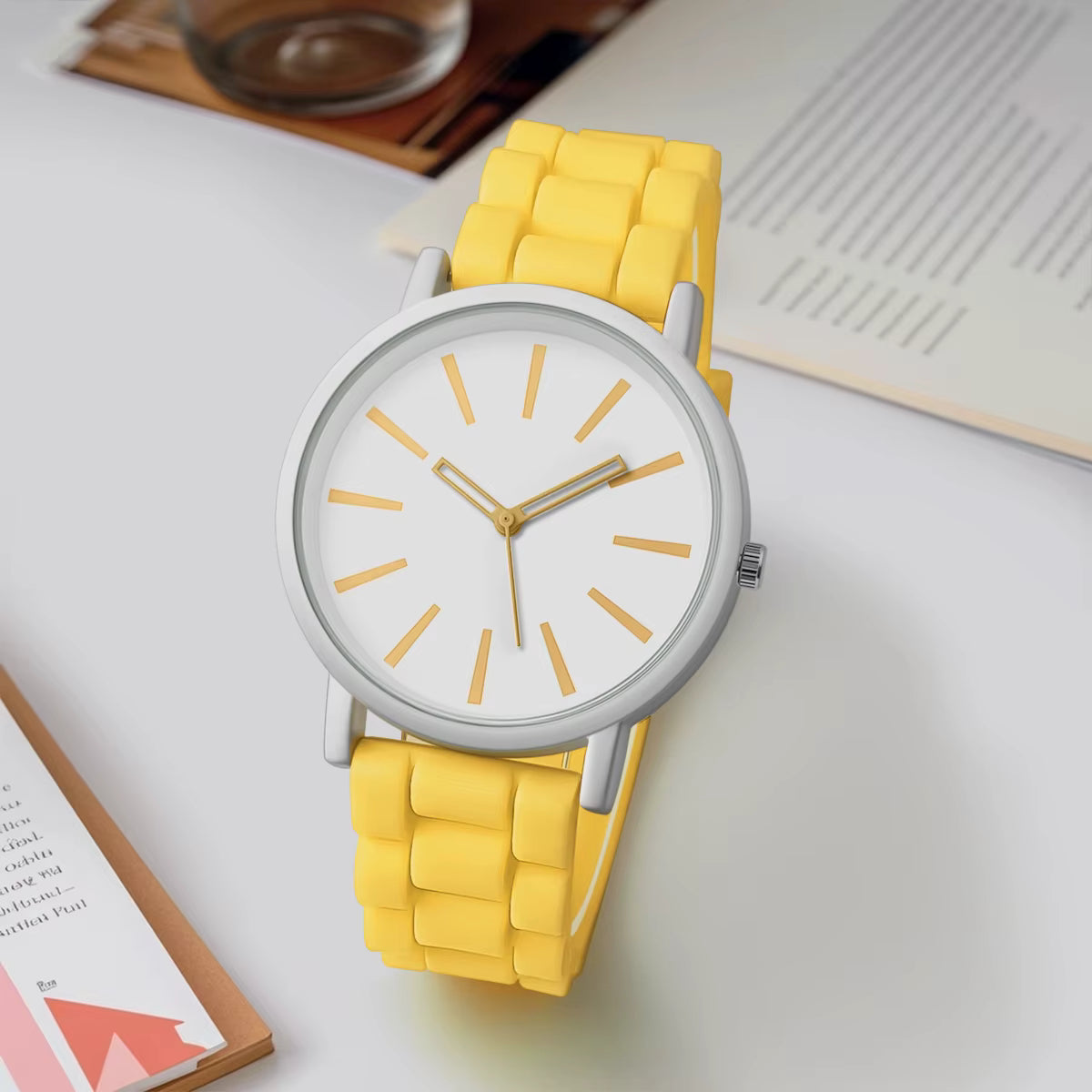 Classical Minimalist Quartz Wrist Watch – Silicone Strap, Candy Colors Rexie