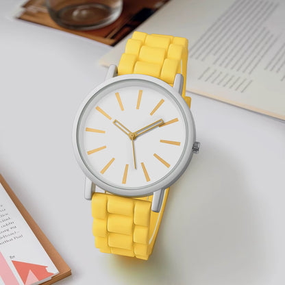 Classical Minimalist Quartz Wrist Watch – Silicone Strap, Candy Colors Rexie