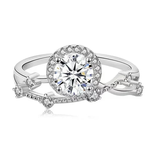Elegant 0.5 Carat Moissanite Ring in 925 Sterling Silver – Perfect Engagement, Wedding, or Proposal Gift for Her