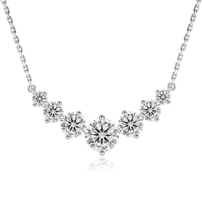 Moissanite Pendant Necklace 1.7CT / 2.8CT / 5CT – VVS1 Lab‑Created Diamond, S925 Sterling Silver Chain, Anniversary Romantic Gift for Women