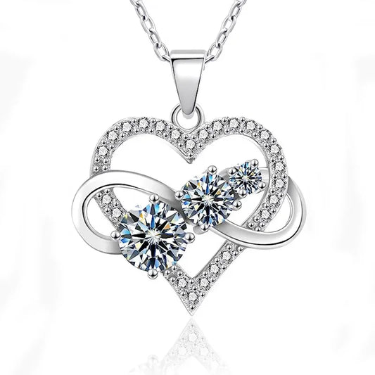 925 Sterling Silver Moissanite Heart Necklace for Men & Women | Elegant, Fashionable Jewelry for Couples | Perfect Gift for Casual & Special Occasions Katty