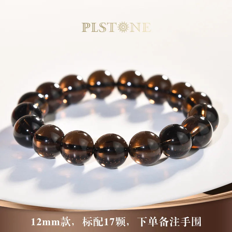 Natural Smoke Citrine Crystal Bracelet – Gold Bangle for Men and Women, Perfect Birthday Gift or Couple’s Jewelry