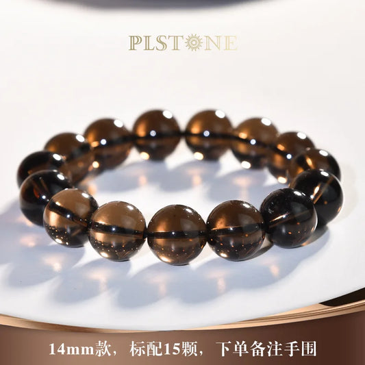Natural Smoke Citrine Crystal Bracelet – Gold Bangle for Men and Women, Perfect Birthday Gift or Couple’s Jewelry