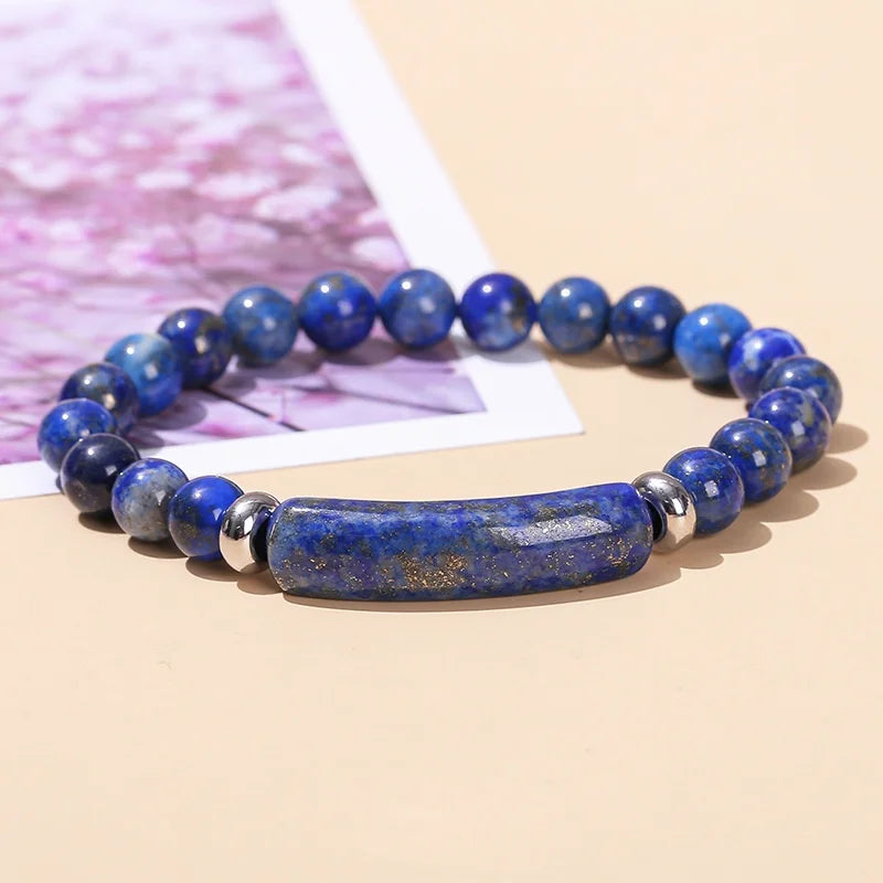 8mm Pink Crystal Bead Bracelet – Natural Stone Stretch Bracelet with Stainless Steel Accessories