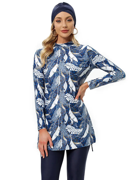 Printed Muslim Swimwear for Women | Plus-Size 3-Piece Burkini Kamila