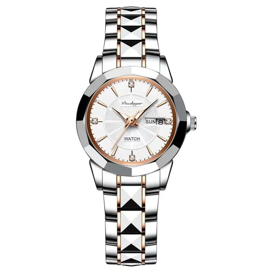 POEDAGAR 3074 Women's Luxury Watch – Casual Waterproof Quartz Stainless Steel Fashion Wristwatch for Ladies Corinne
