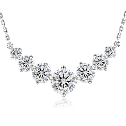 Moissanite Pendant Necklace 1.7CT / 2.8CT / 5CT – VVS1 Lab‑Created Diamond, S925 Sterling Silver Chain, Anniversary Romantic Gift for Women