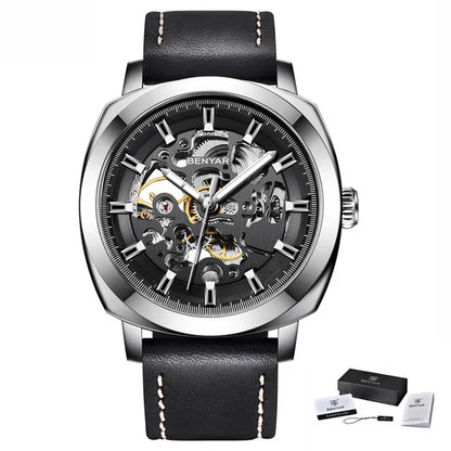 BENYAR 5121 Luxury Men’s Automatic Mechanical Watch – Skeleton Dial Relogio Masculino