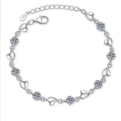 Elegant Women's 925 Sterling Silver Moissanite Bracelet – Gorgeous Jewelry Gift for Mom, Grandma, or Special Occasions Elsa