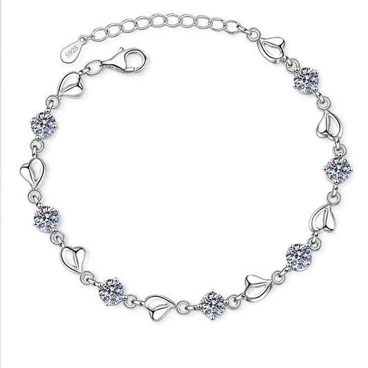 Elegant Women's 925 Sterling Silver Moissanite Bracelet – Gorgeous Jewelry Gift for Mom, Grandma, or Special Occasions Elsa