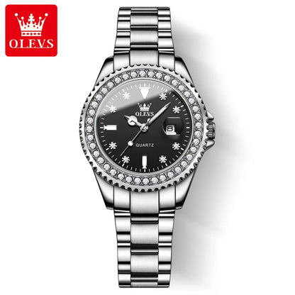 OLEVS 9945 Women's Waterproof Stainless Steel Watch – Automatic Quartz Wristwatch for Women