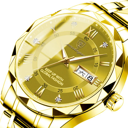 POEDAGAR 615 Waterproof Men's Watch – Luxury Quartz Wristwatch with Date & Week Display