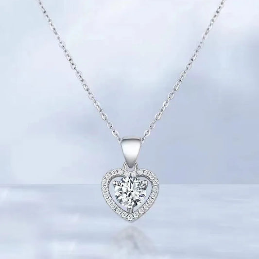 925 Sterling Silver Moissanite Pendant Necklace for Women – 2-3CT Simple Luxury Design, Perfect for Weddings & Holiday Gifts Lucie