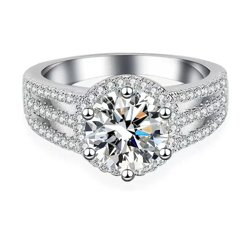 Moissanite Ring in 925 Sterling Silver – Elegant Niche Design for Girlfriend, Engagements, Weddings & Birthday Gifts Chelsea
