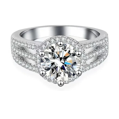 Moissanite Ring in 925 Sterling Silver – Elegant Niche Design for Girlfriend, Engagements, Weddings & Birthday Gifts Chelsea