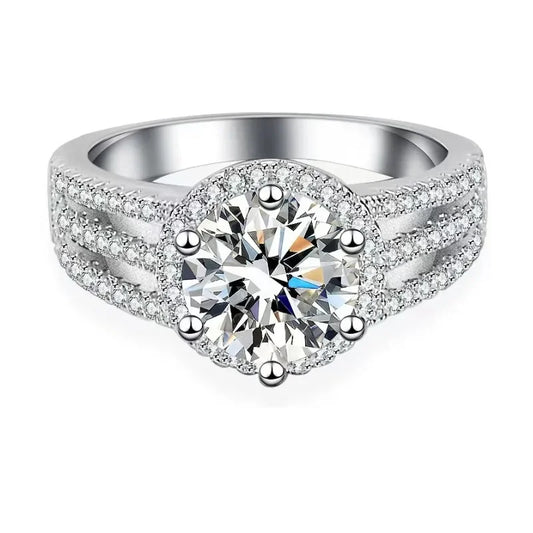 Moissanite Ring in 925 Sterling Silver – Elegant Niche Design for Girlfriend, Engagements, Weddings & Birthday Gifts Chelsea