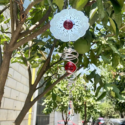 3D Rotating Stainless Steel Wind Chime Spinner – Outdoor Hanging Ornament for Home & Garden Decor