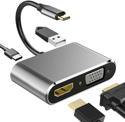 Multifunction 11-in-1 USB-C Hub – 4K 30Hz HDMI Multiport Adapter with 4 USB 3.0 Ports, 3.5mm AUX, and 11-Port Docking Station for Laptops