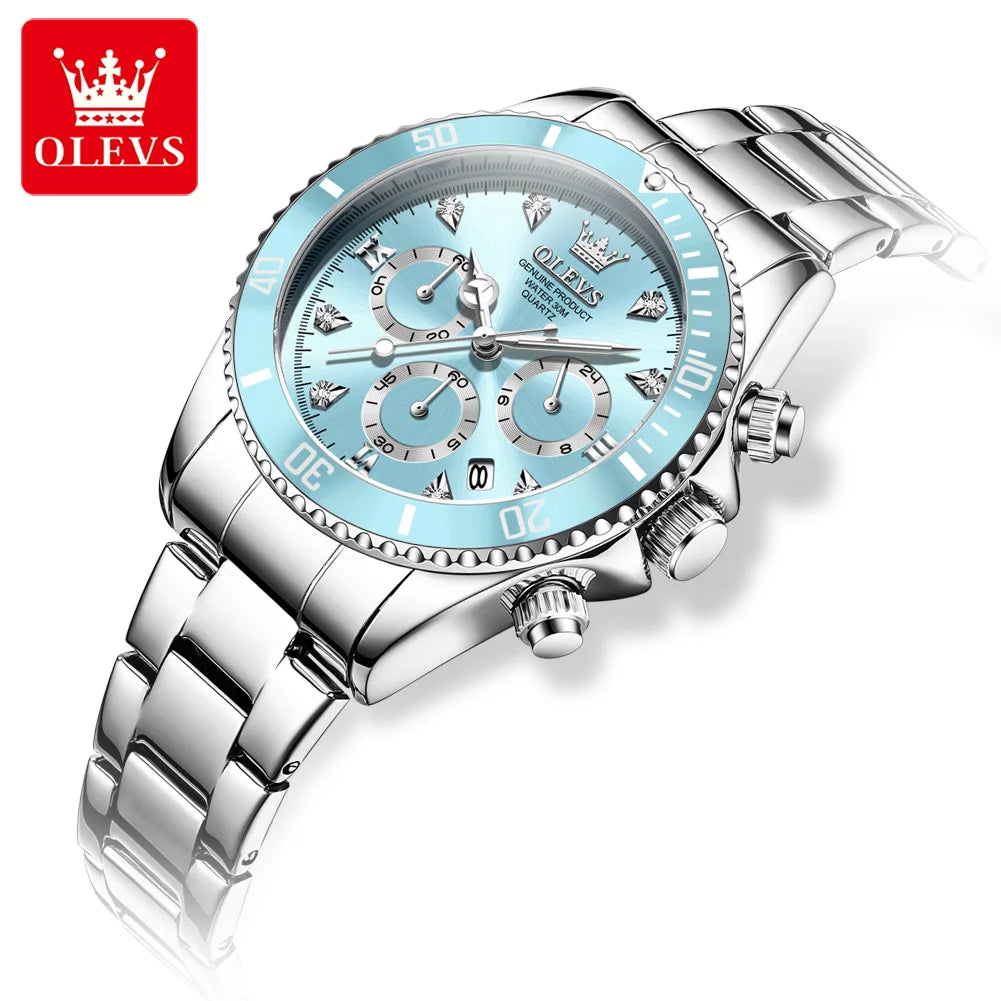 OLEVS 5632 Women’s Quartz Watch – Stainless Steel, Luminous Dial, Date Display, Elegant Business Design Charlotte