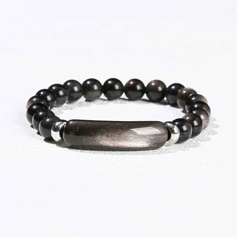8mm Pink Crystal Bead Bracelet – Natural Stone Stretch Bracelet with Stainless Steel Accessories