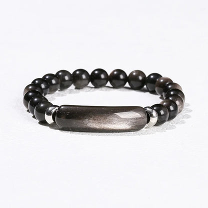 8mm Pink Crystal Bead Bracelet – Natural Stone Stretch Bracelet with Stainless Steel Accessories
