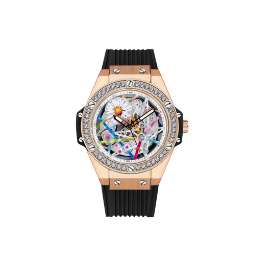 HANBORO Women’s Sunflower Quartz Watch | Diamond Dial, Colorful Design, Light Luxury Style Hermione