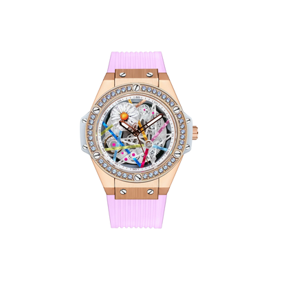 HANBORO Women’s Sunflower Quartz Watch | Diamond Dial, Colorful Design, Light Luxury Style Hermione