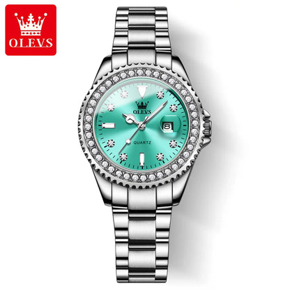 OLEVS 9945 Women's Waterproof Stainless Steel Watch – Automatic Quartz Wristwatch for Women