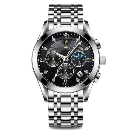 POEDAGAR 820 Men's Sport Watch – Genuine Leather Quartz Wristwatch, Waterproof, Luminous, and Stylish Relojes Para Hombre Olivier