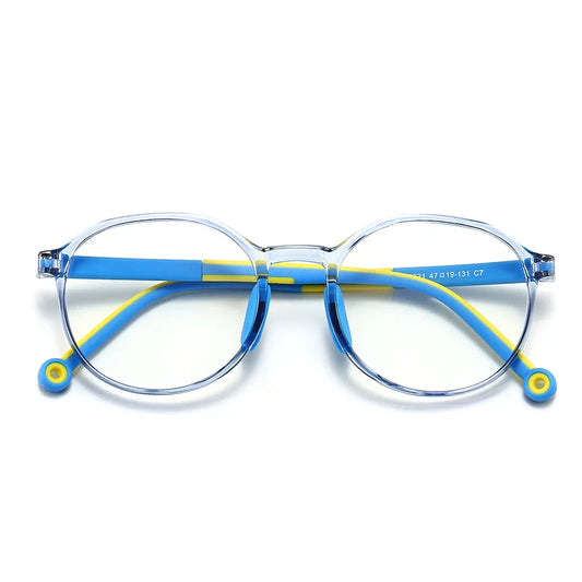 TR90 Kids Optical Glasses – Flexible, Safe, Colorful Silicone Frames with Blue Light Filter for Computer and Gaming Sam
