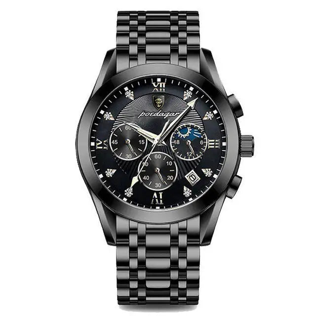 POEDAGAR 820 Men's Sport Watch – Genuine Leather Quartz Wristwatch, Waterproof, Luminous, and Stylish Relojes Para Hombre Olivier