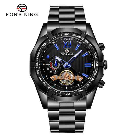 FORSINING 8235 Men's Mechanical Watch – New Arrival, Stainless Steel Band, Waterproof, Luminous, Vintage Business Design